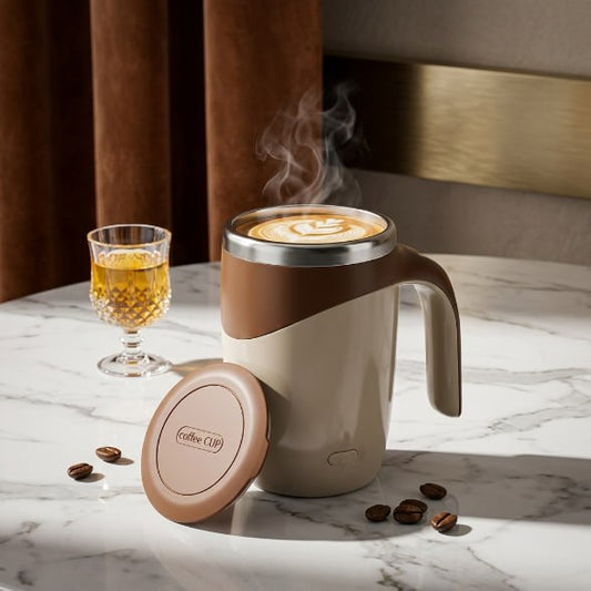 Taza Eléctrica Vaso Mezclador Recargable 380ml (Marrón)