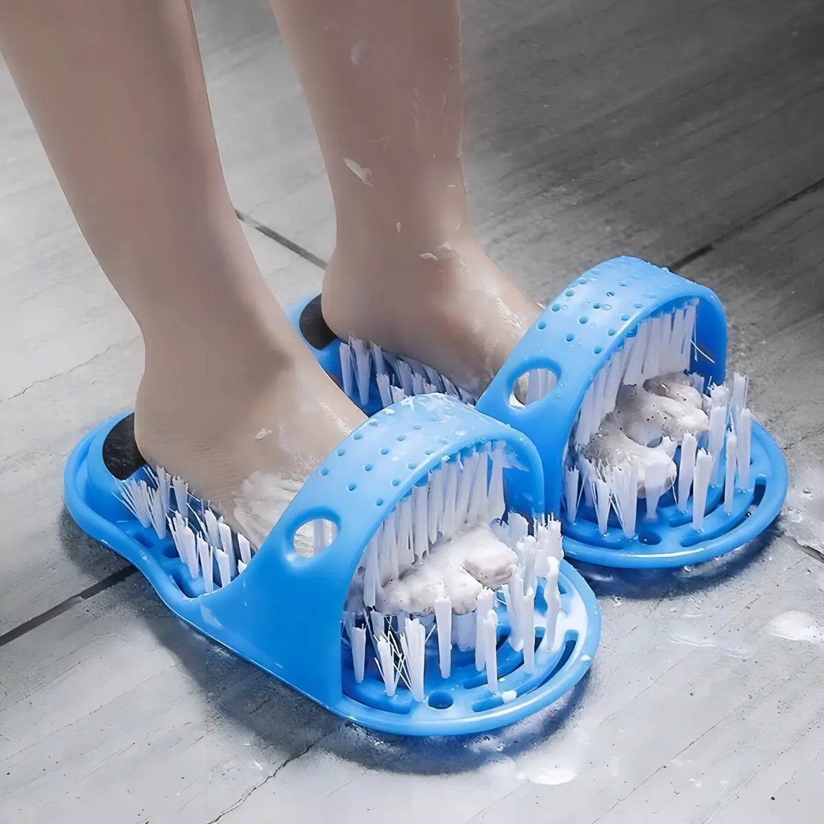 Zapatillas Exfoliantes y Masajeadoras para Limpieza Profunda de Pies en la Ducha