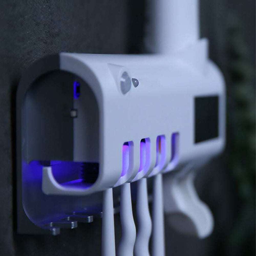 Organizador de Baño Inteligente con Esterilizador UV y Dispensador de Crema