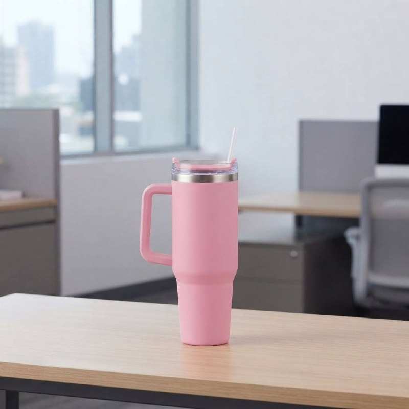 Vaso Térmico con Asa y Popote (Estilo Stanley): Tu compañero ideal de hidratación