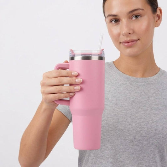 Vaso Térmico con Asa y Popote (Estilo Stanley): Tu compañero ideal de hidratación
