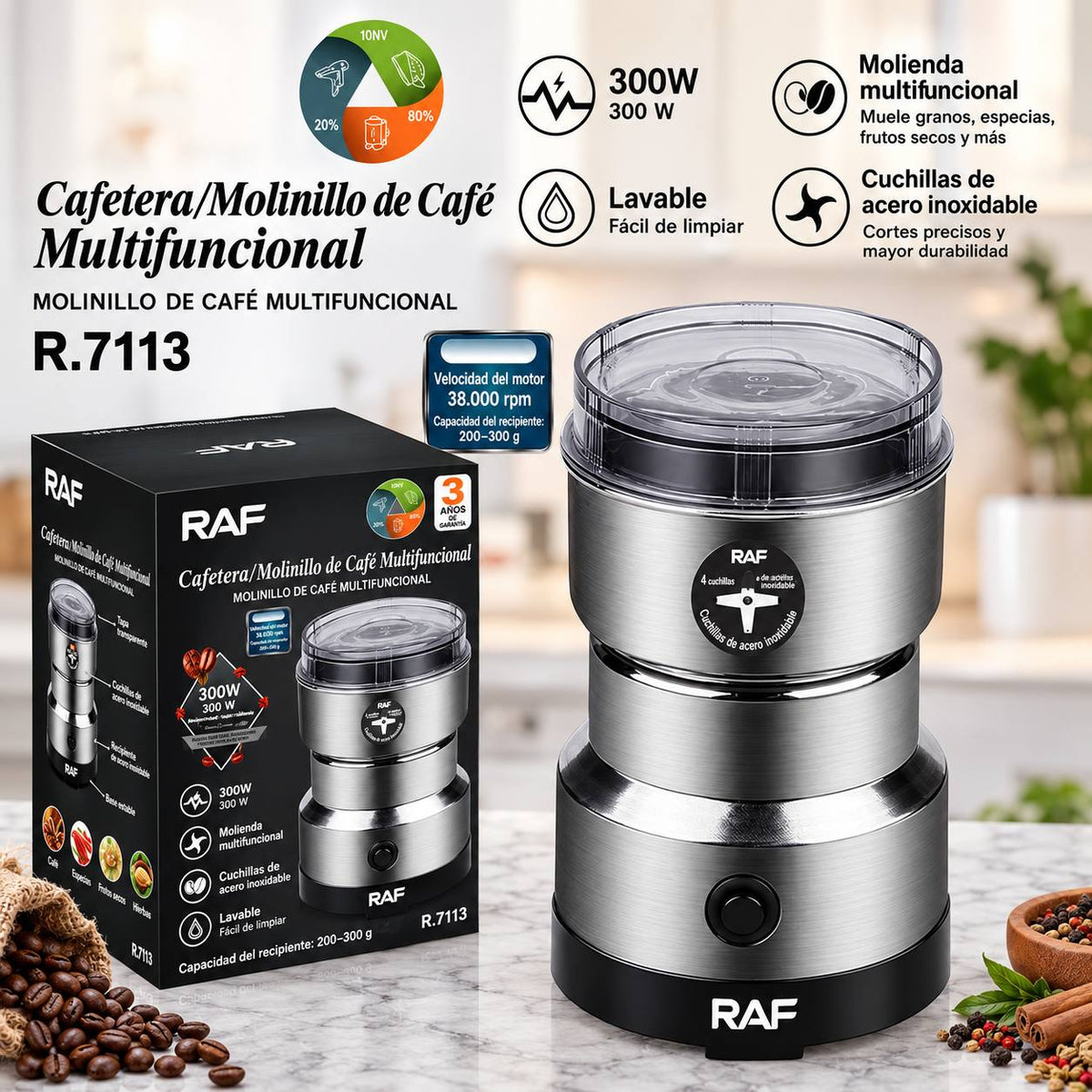 Molino Eléctrico RAF 300W