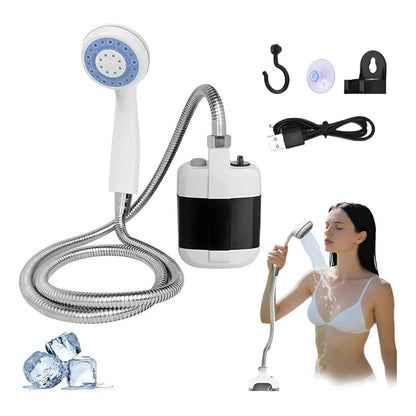 Ducha Portátil Recargable USB con Bomba Sumergible para Camping