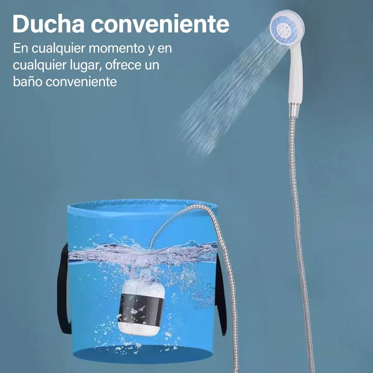 Ducha Portátil Recargable USB con Bomba Sumergible para Camping