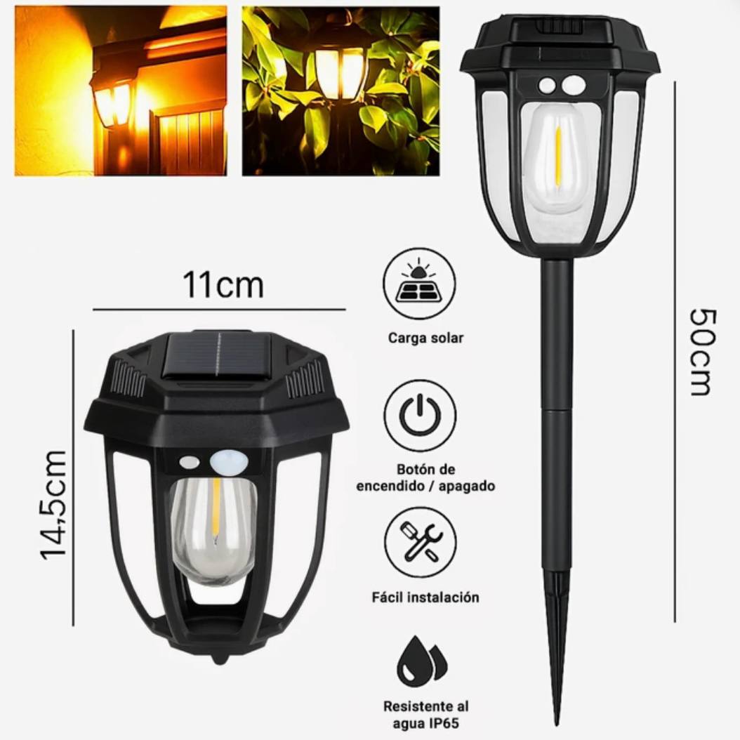 Lámpara Solar LED con Sensor de Movimiento