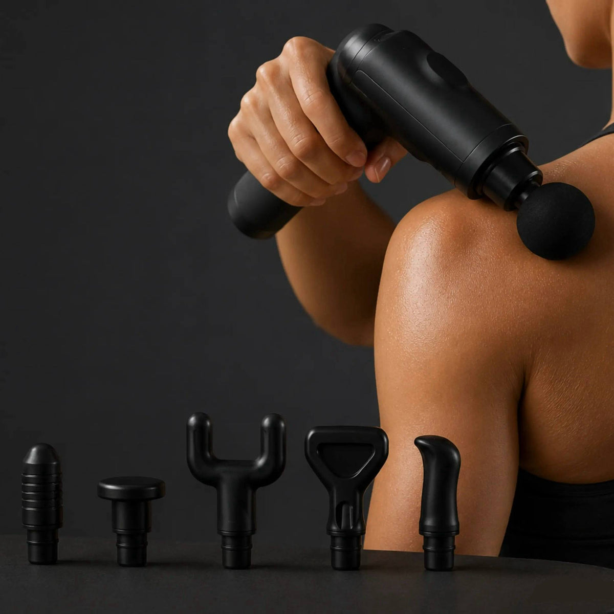 Pistola de Masaje Muscular Profundo Hy-Impact con Cabezales Intercambiables