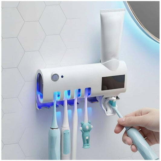 Organizador de Baño Inteligente con Esterilizador UV y Dispensador de Crema
