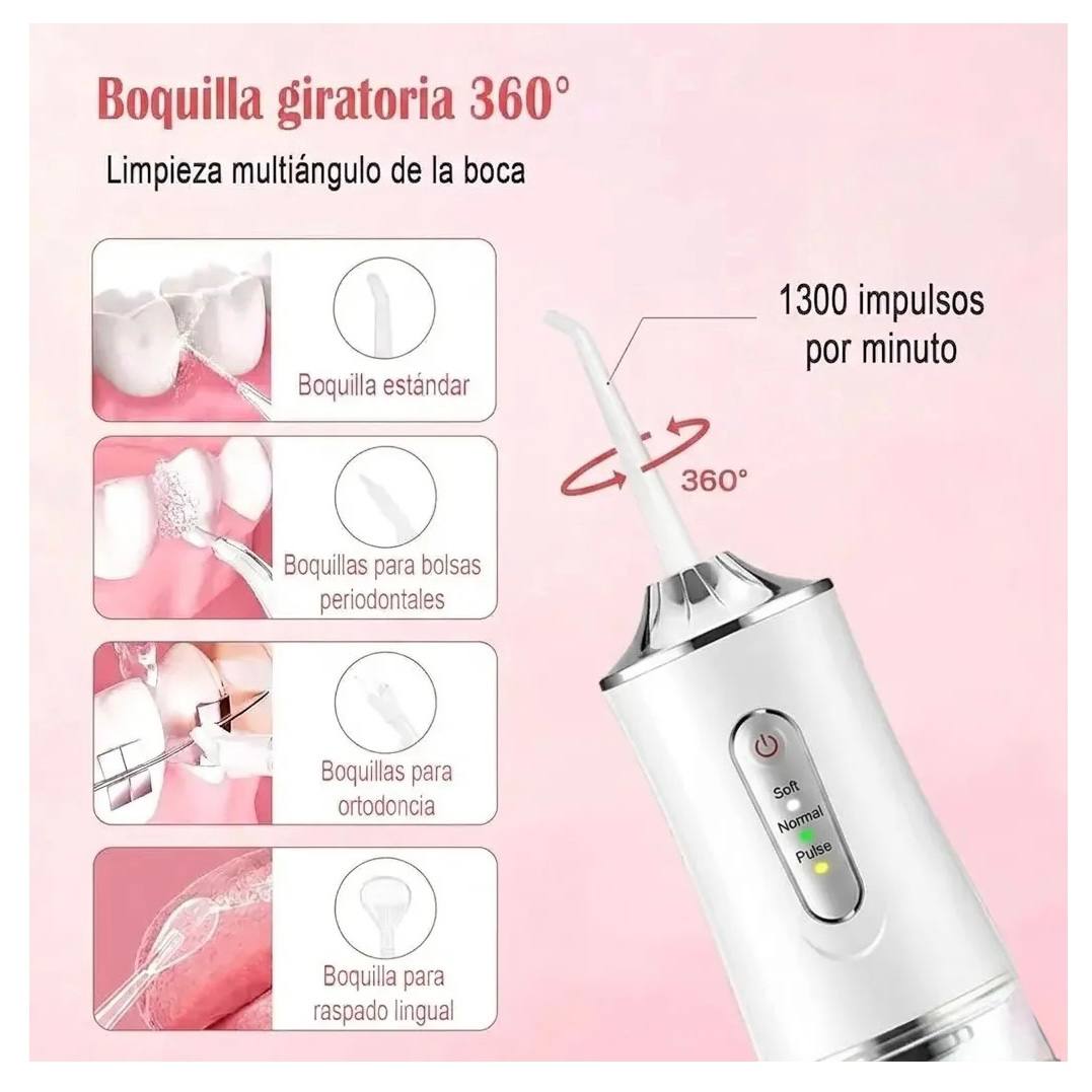 Irrigador Bucal Portátil Recargable / Hilo Dental de Agua