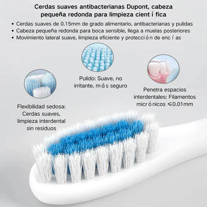 Cepillo de Dientes Eléctrico Recargable X-3 con Cabezales Intercambiables
