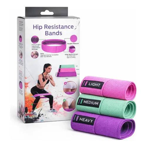Set de Bandas Elásticas de Resistencia de Tela para Glúteos y Piernas