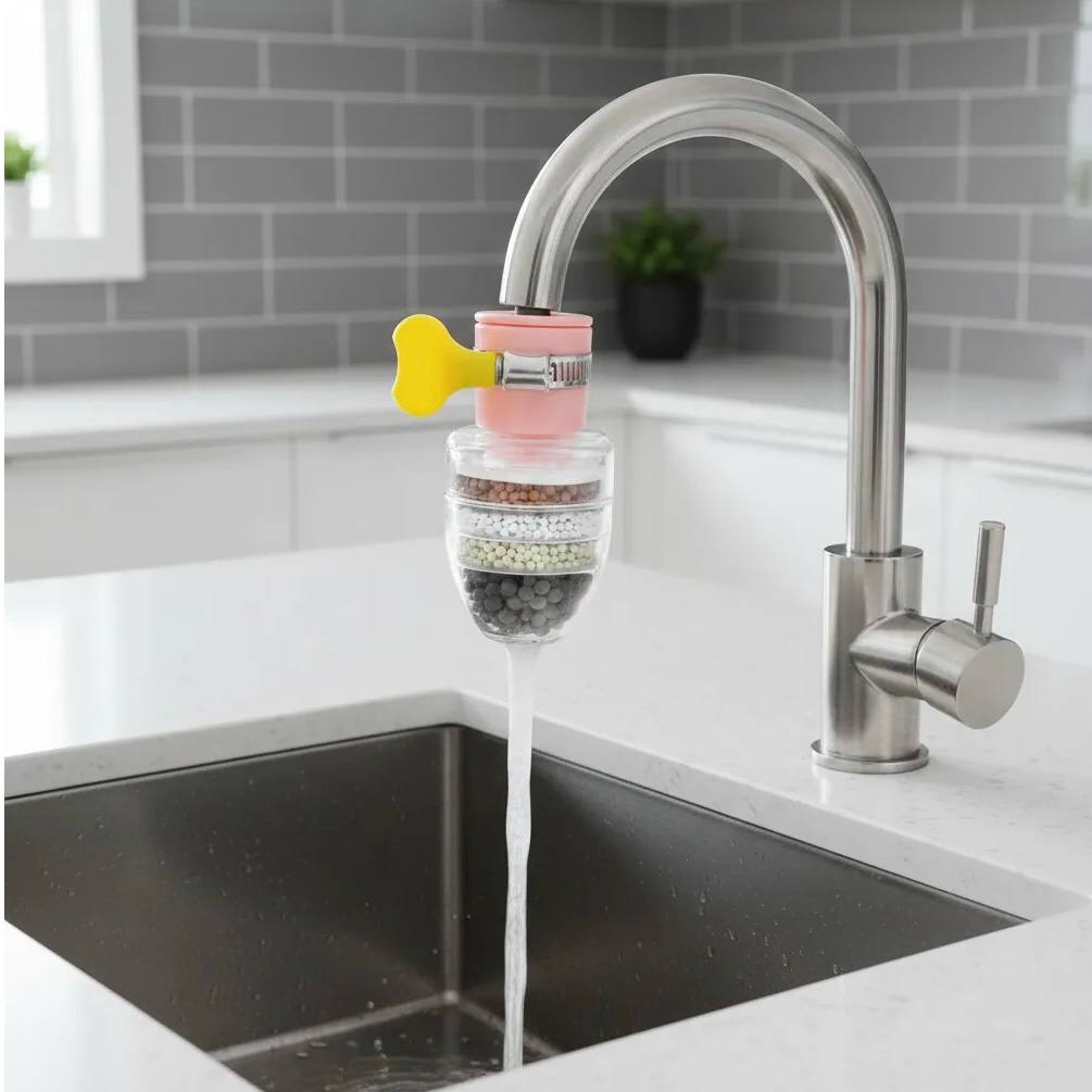 Filtro Purificador de Agua Multicapa para Grifo y Llave de Cocina