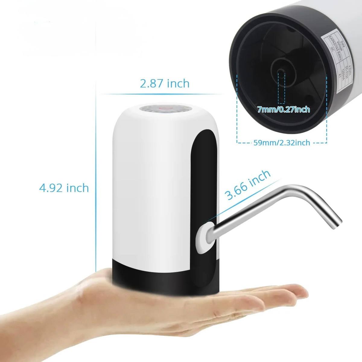 Dispensador Eléctrico de Agua Recargable por USB para Botellones y Garrafones