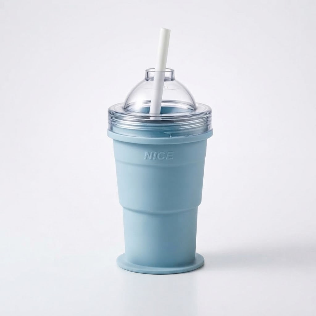 Vaso de Silicona Plegable con Sorbete