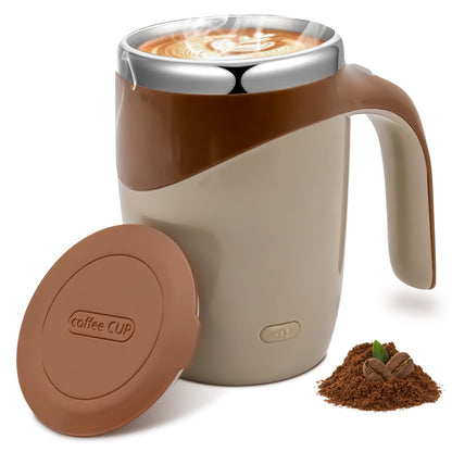 Taza Eléctrica Vaso Mezclador Recargable 380ml (Marrón)