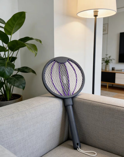 Raqueta Mata Mosquitos Eléctrica Recargable con Luz UV