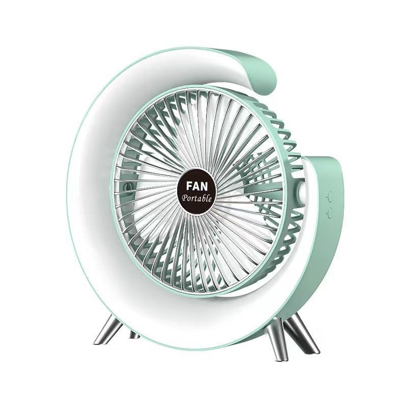 Ventilador de Escritorio Portátil con Lámpara LED