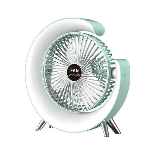 Ventilador de Escritorio Portátil con Lámpara LED