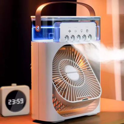 Mini Aire Acondicionado Portátil y Ventilador Humidificador de Escritorio