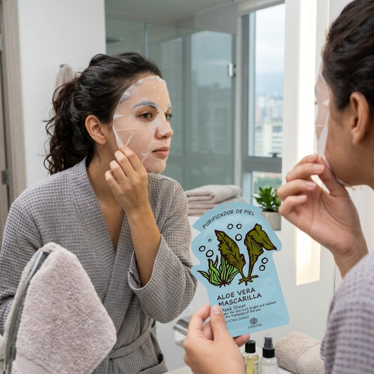 Mascarilla Facial Purificadora de Aloe Vera y Algas de Grenobil.