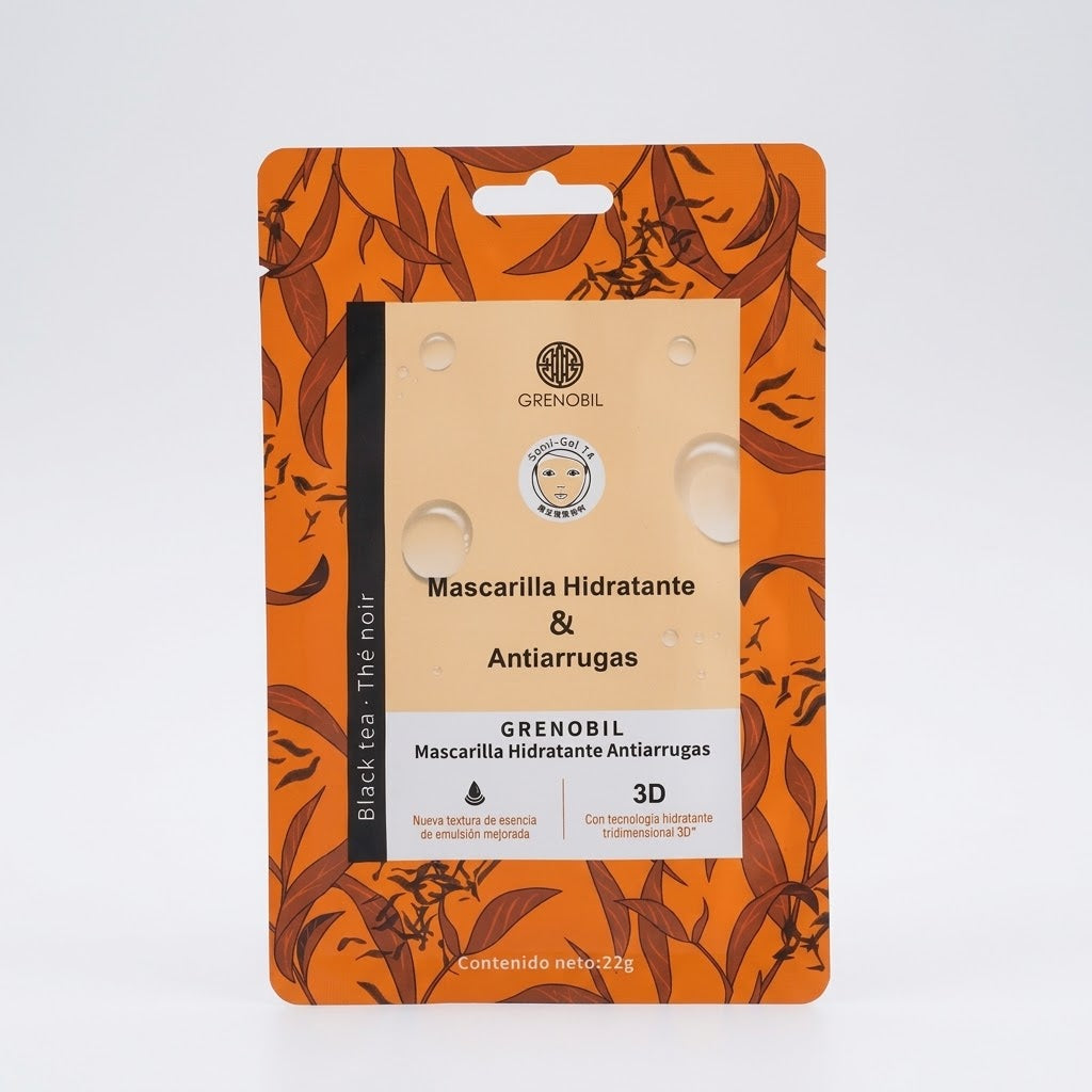 Mascarilla Hidratante y Antiarrungas de Té Negro de Grenobil