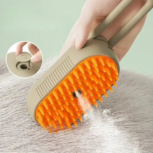 Cepillo Eléctrico 3 en 1 de Vapor para Mascotas