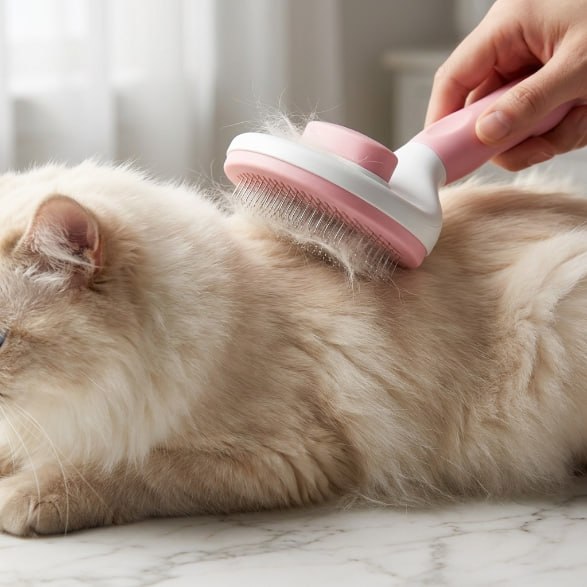 Cepillo Autolimpiante Retráctil para Perros y Gatos con Remoción Fácil de Pelo