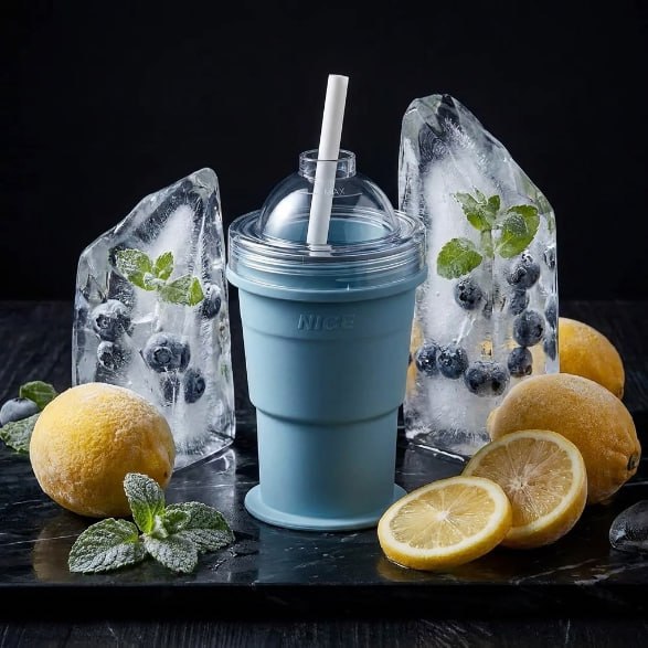 Vaso de Silicona Plegable con Sorbete