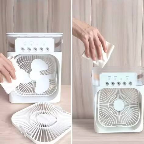 Mini Aire Acondicionado Portátil y Ventilador Humidificador de Escritorio