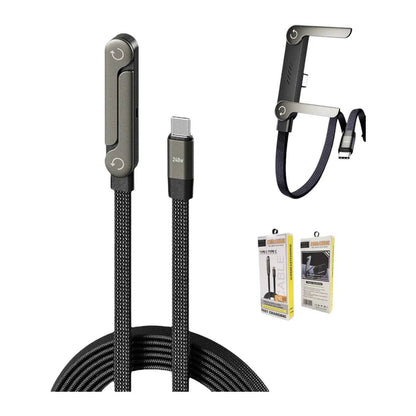 Cable Tipo C a Tipo C de 240W de Carga Rápida con Soporte para Celular