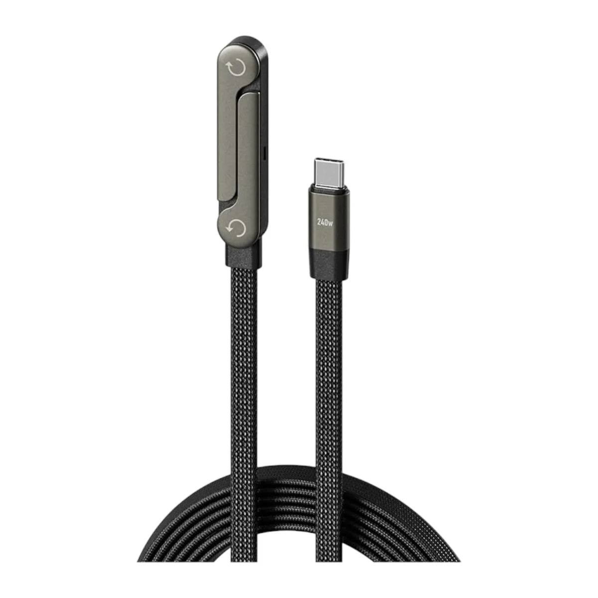 Cable Tipo C a Tipo C de 240W de Carga Rápida con Soporte para Celular