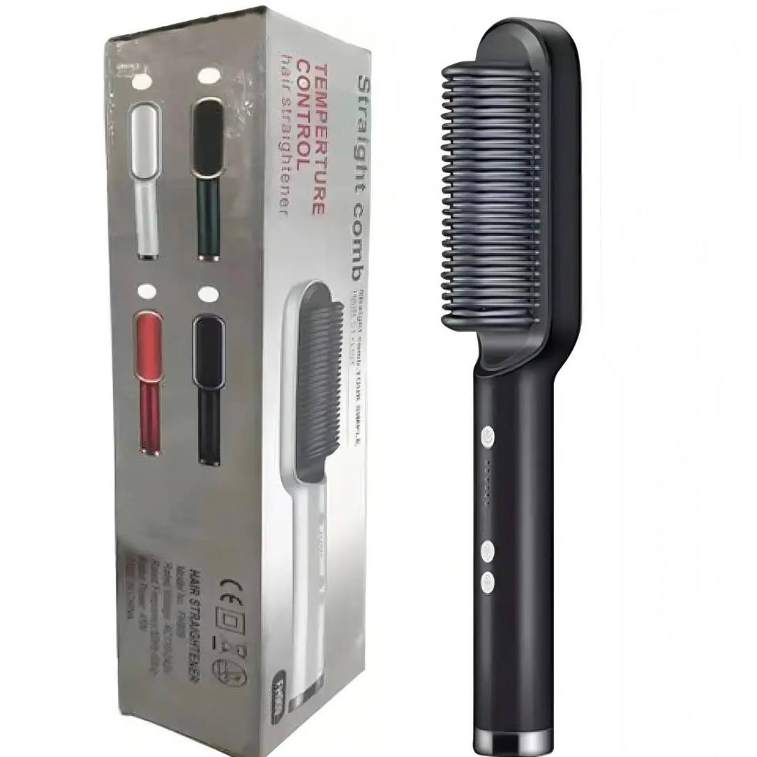 Cepillo Alisador Eléctrico de Cabello con Control de Temperatura y Calentamiento Rápido