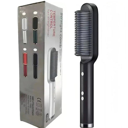 Cepillo Alisador Eléctrico de Cabello con Control de Temperatura y Calentamiento Rápido