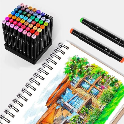 Set de Marcadores Touch Doble Punta de 24 Unidades con Estuche