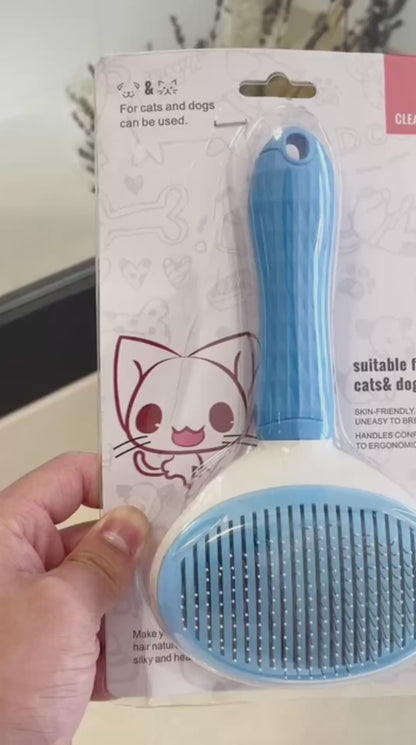 Cepillo Autolimpiante Retráctil para Perros y Gatos con Remoción Fácil de Pelo