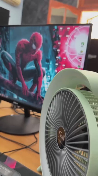 Ventilador de Escritorio Portátil con Lámpara LED